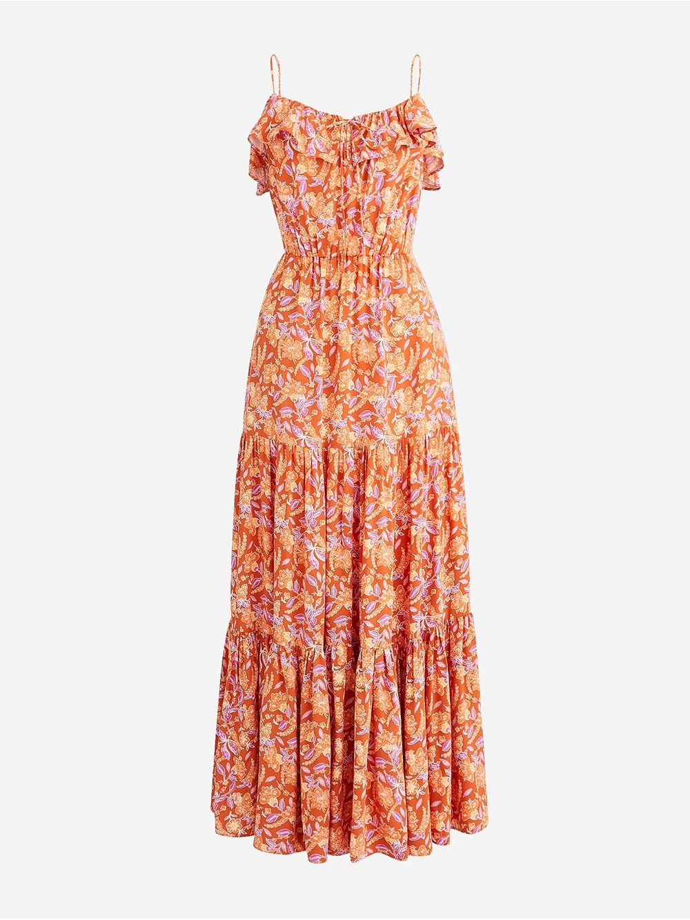J. Crew Tiered maxi dress in painted block print